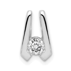 14k White Gold Complete AAA 4.0mm Diamond Slide Fits up to 2mm Regular/3mm Fancy or Reversible Omega