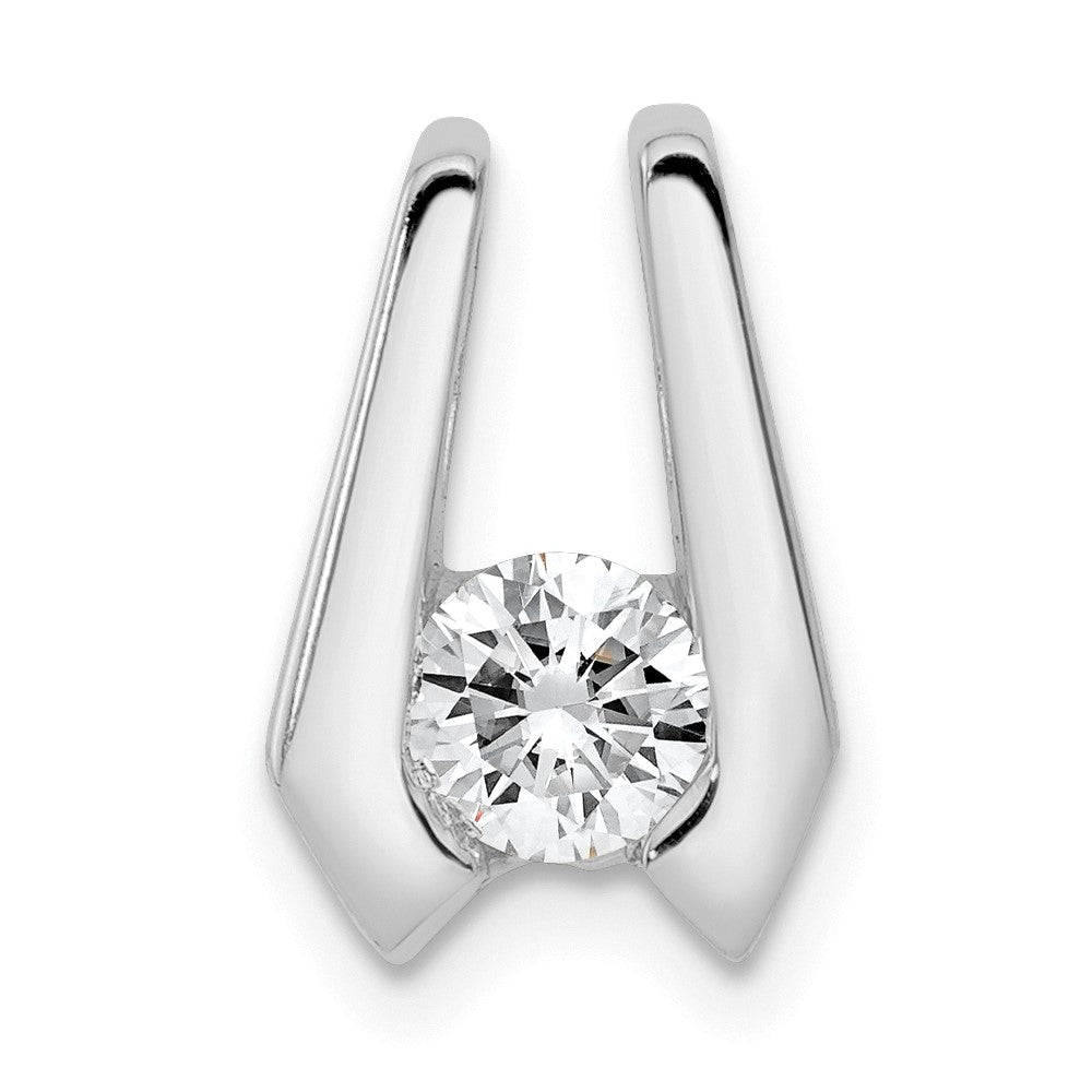 14k White Gold Complete AAA 4.5mm Diamond Slide Fits up to 2mm Regular/3mm Fancy or Reversible Omega - 2