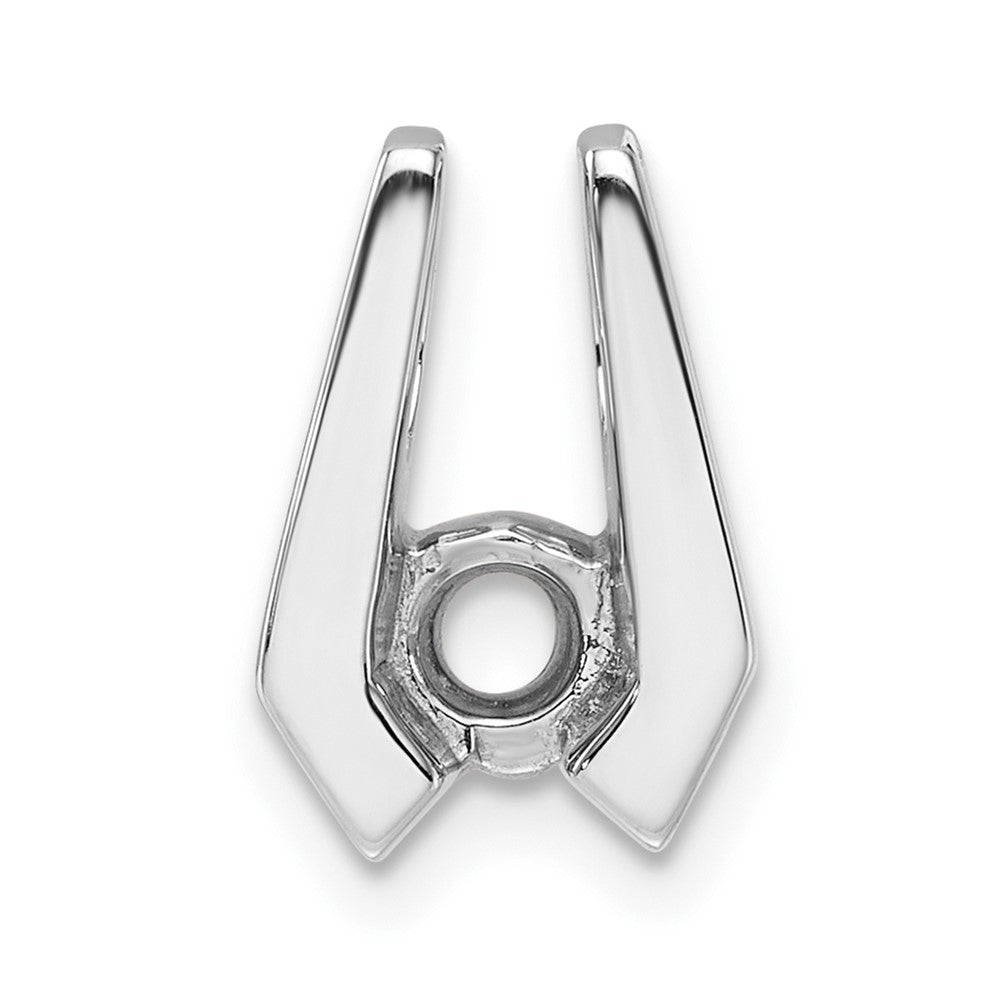 14k White Gold Holds 4.5mm Stone Slide Mounting Fits up to 2mm Regular/3mm Fancy or Reversible Omega - 2