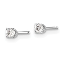 14k White Gold AA Quality Complete Diamond Stud Earring - 9