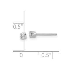 14k White Gold AA Quality Complete Diamond Stud Earring - 9