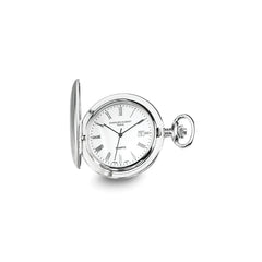 Charles Hubert Stainless Steel Off White Dial Super Slim Pocket Watch