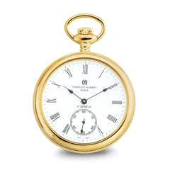Charles Hubert IP-plated Stainless Open Face Pocket Watch - 2