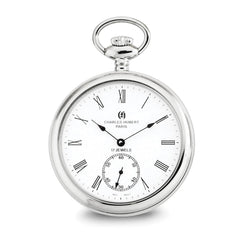 Charles Hubert Stainless Steel Open Face Pocket Watch - 3