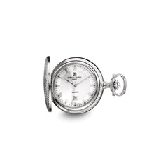 Charles Hubert Chrome-finish Brass w/Shield Pocket Watch