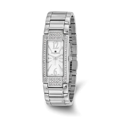 Ladies Charles Hubert Crystal Bezel White Dial 21x46mm Watch