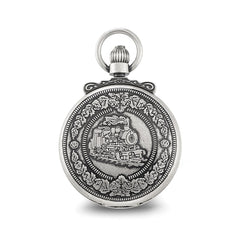 Charles Hubert Antique Chrome-finish Steam Engine Pocket Watch