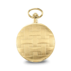 Charles Hubert Gold-finish Brass Basketweave Pocket Watch