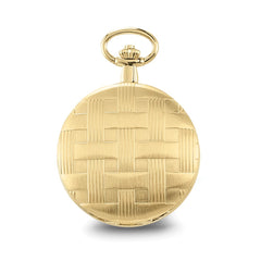 Charles Hubert Gold-finish Brass Basketweave Pocket Watch - 2