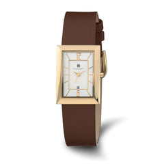 Charles Hubert IP-plated Silver-tone Rectangle Dial Quartz Watch