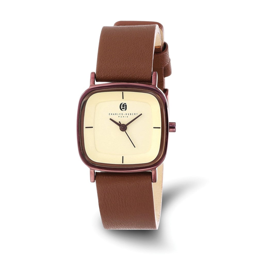 Charles Hubert Brown IP-plated Champagne Dial Quartz Watch - 2