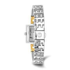 Charles Hubert Two-tone MOP Dial Stainless Steel Wire Bangle Watch