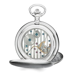 Charles Hubert Stainless Steel White Dial Pocket Watch - 4