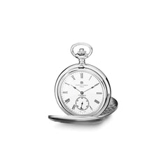 Charles Hubert Stainless Steel White Dial Pocket Watch - 4
