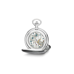 Charles Hubert Stainless Steel White Dial Pocket Watch