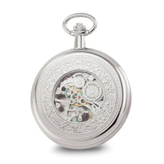 Charles Hubert Chrome-finish Skeleton Dial Pocket Watch
