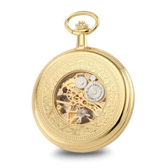 Charles Hubert Gold-finish Skeleton Dial Pocket Watch