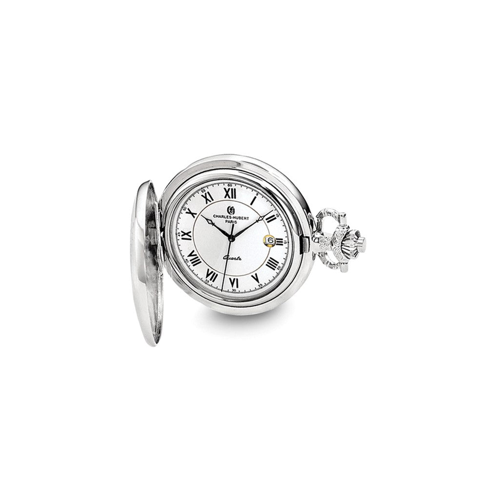 Charles Hubert Chrome-finish Floral Design Pocket Watch - 2