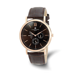 Mens Charles Hubert Stainless Steel Leather Band 46mm Watch - 2