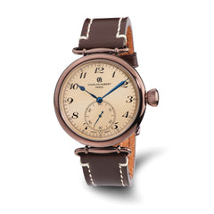 Mens Charles Hubert Brown IP-plated Stainless Leather Band 46mm Watch