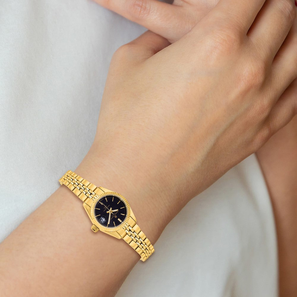 Ladies Charles Hubert IP-plated Black Dial Watch