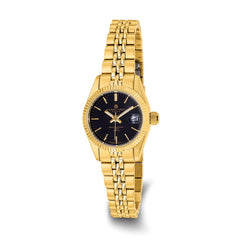 Ladies Charles Hubert IP-plated Black Dial Watch