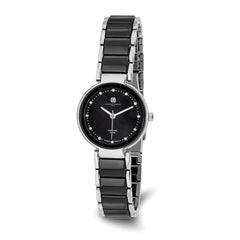 Ladies Charles Hubert Titanium & Ceramic Black Dial Watch