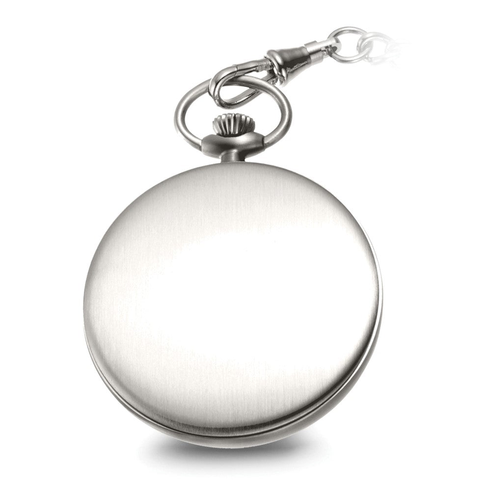 Charles Hubert Stainless Steel Open Face Tritium Quartz Pocket Watch