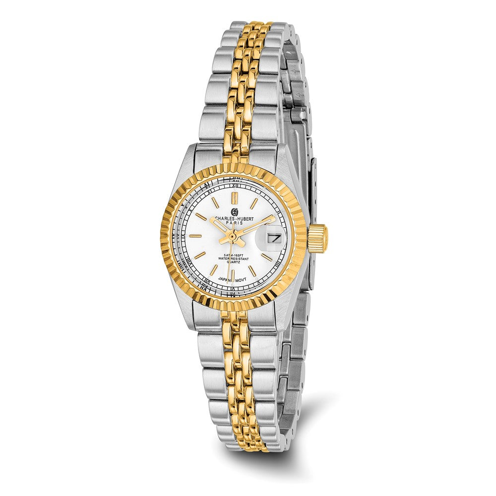 Ladies Charles Hubert IP-plated Two-tone 26mm Off White Dial Watch