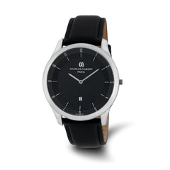 Mens Charles Hubert Stainless Steel Black Dial Watch - 5