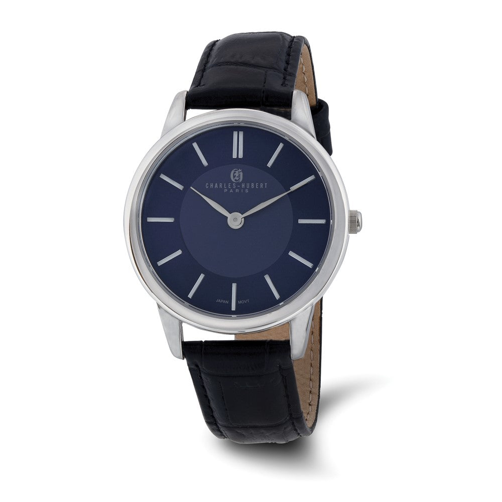 Mens Charles Hubert Stainless Steel Blue Dial Watch - 2