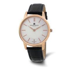 Mens Charles Hubert Rose IP-plated Stainless Steel Off-White Dial Watch