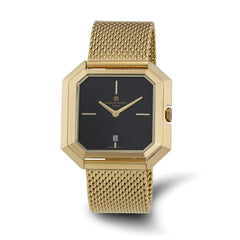 Mens Charles Hubert IP-plated Stainless Mesh Black Dial Quartz Watch