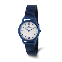 Ladies Charles Hubert Blue IP-plated Stainless Off-White Dial Mesh Watch