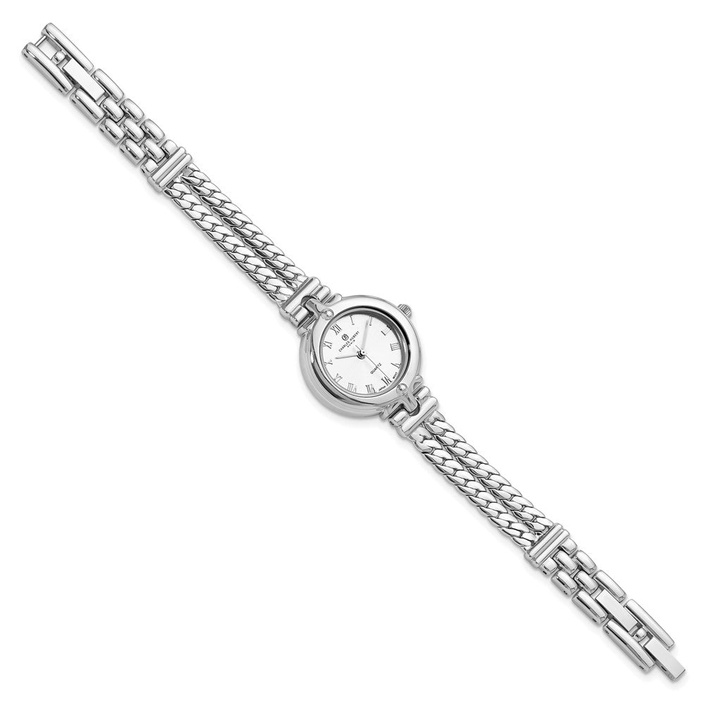Ladies Charles Hubert Chrome-finish Silver Dial Chain Bracelet Watch