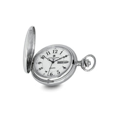 Charles Hubert Stainless Hunter Case w/Lion Crest Pocket Watch