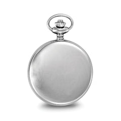 Charles Hubert Stainless Striped Case w/Engraving Area Pocket Watch