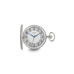 Charles Hubert Satin Stainless Hunter Case White Dial Pocket Watch