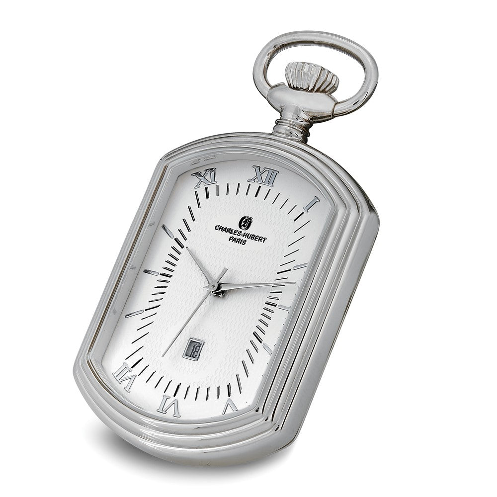 Charles Hubert Chrome-finish Open Face Rectangular Pocket Watch