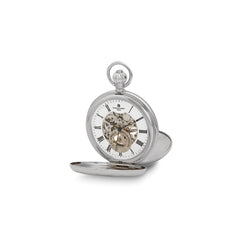 Charles Hubert Chrome-finish Double Cover Open Window Pocket Watch