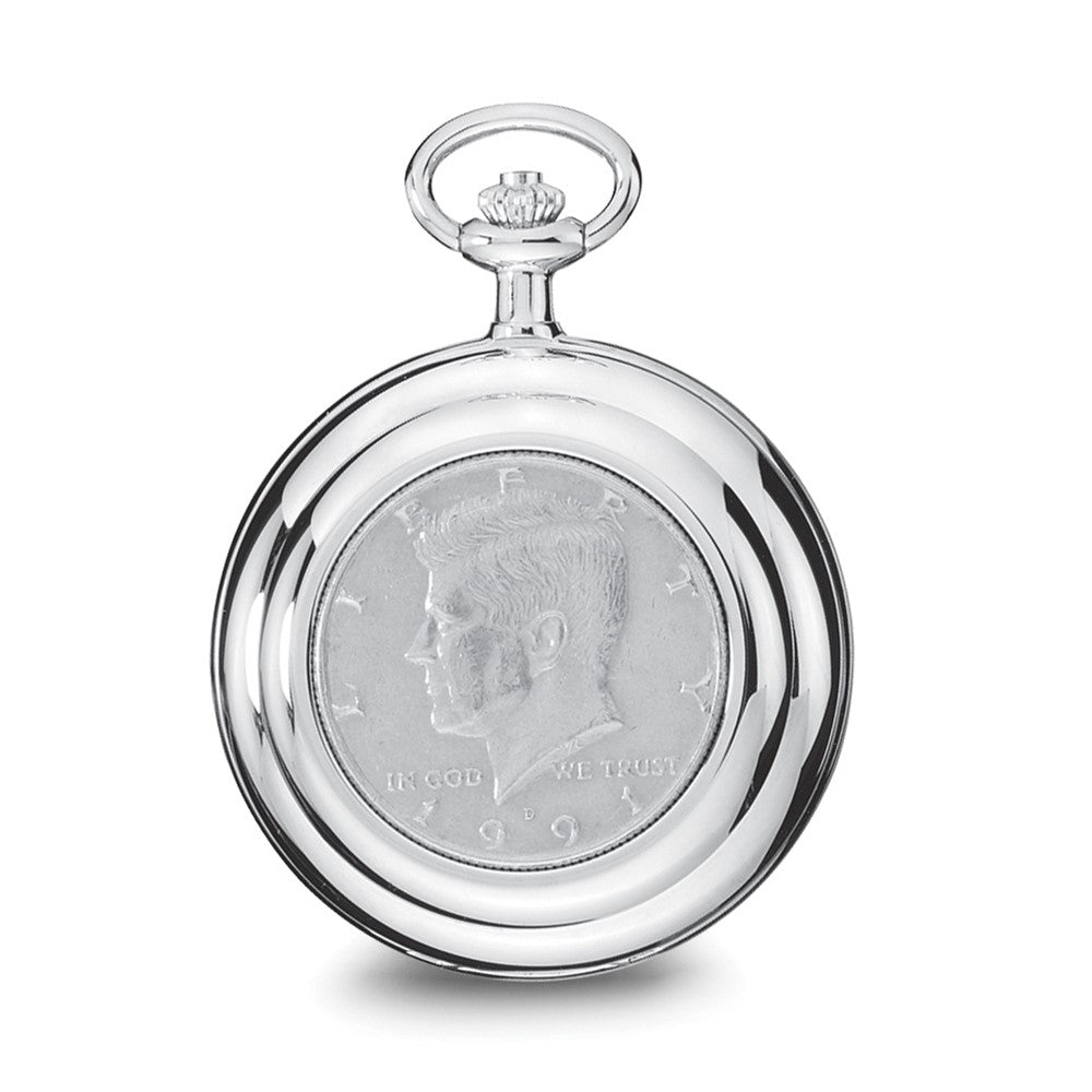 Charles Hubert Half Dollar Coin/Plain Polished Back Pocket Watch