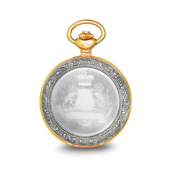 Charles Hubert Two-tone Lion Crest Hunter Case Skeleton Dial Pocket Watch