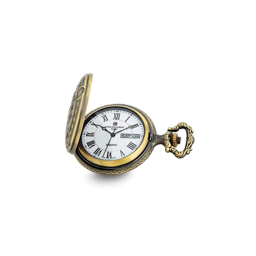 Charles Hubert Antique Gold-finish Train Pocket Watch