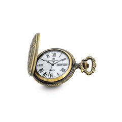 Charles Hubert Antique Gold-finish Hunter & Dog Pocket Watch