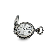 Charles Hubert Antique Chrome-finish Fisherman Pocket Watch