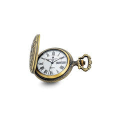 Charles Hubert Two-tone Antique Finish 3 Horses Pocket Watch