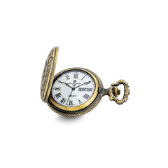 Charles Hubert Antique Gold-finish 2 Horses Pocket Watch