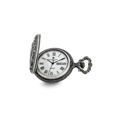 Charles Hubert Antique Chrome-finish 2 Horses Pocket Watch