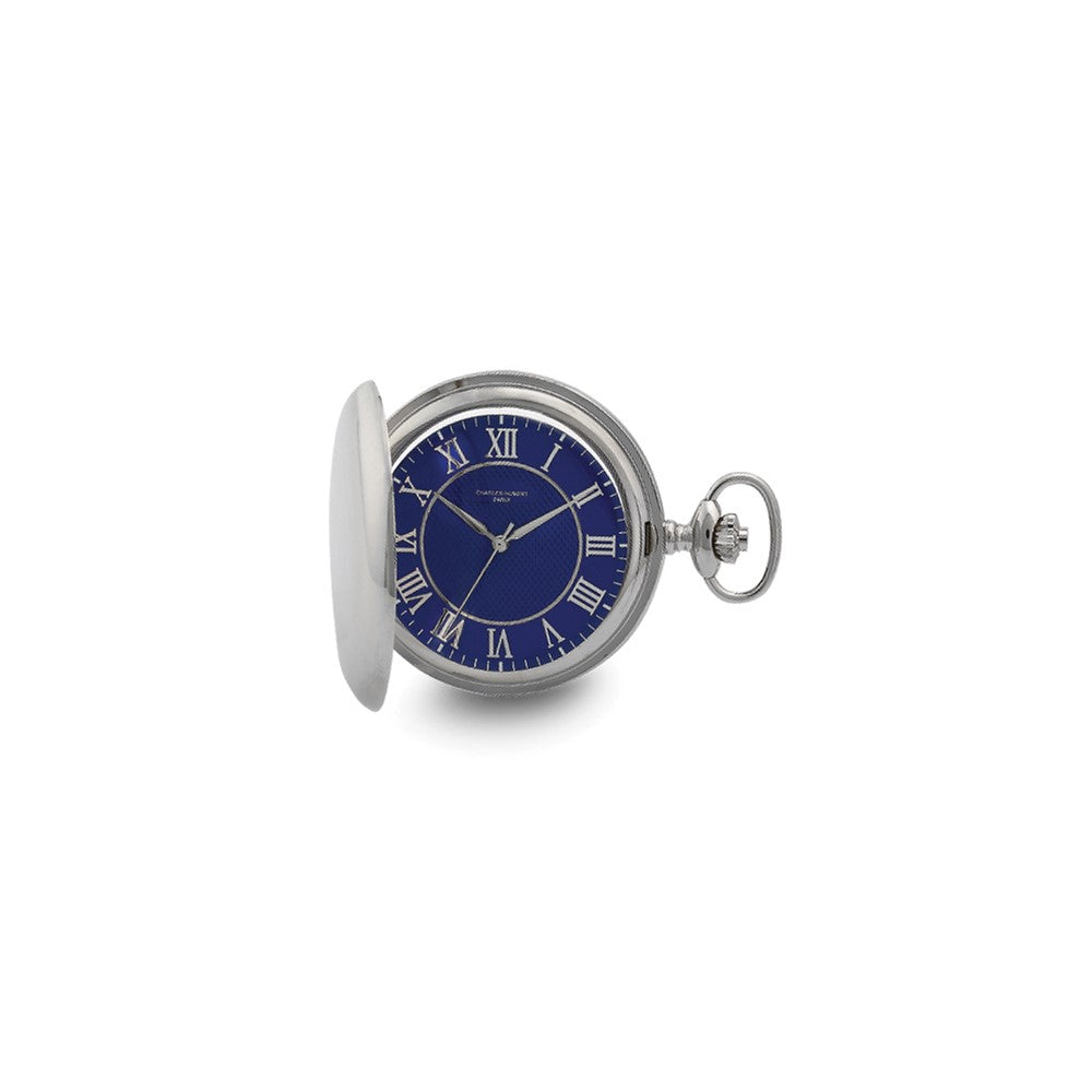Charles Hubert Chrome-finish Blue Dial Quartz Pocket Watch