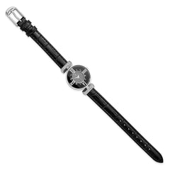 Ladies Charles Hubert Stainless Steel Black Dial Watch